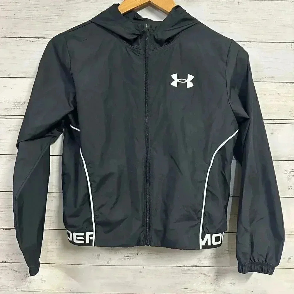 Under Armour Black Windbreaker Jacket Size M - Picture 3 of 5